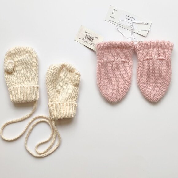 NWT Cashmere Baby Mittens & Vintage Ralph Lauren Wool Mittens 6-12 Months - Picture 2 of 12